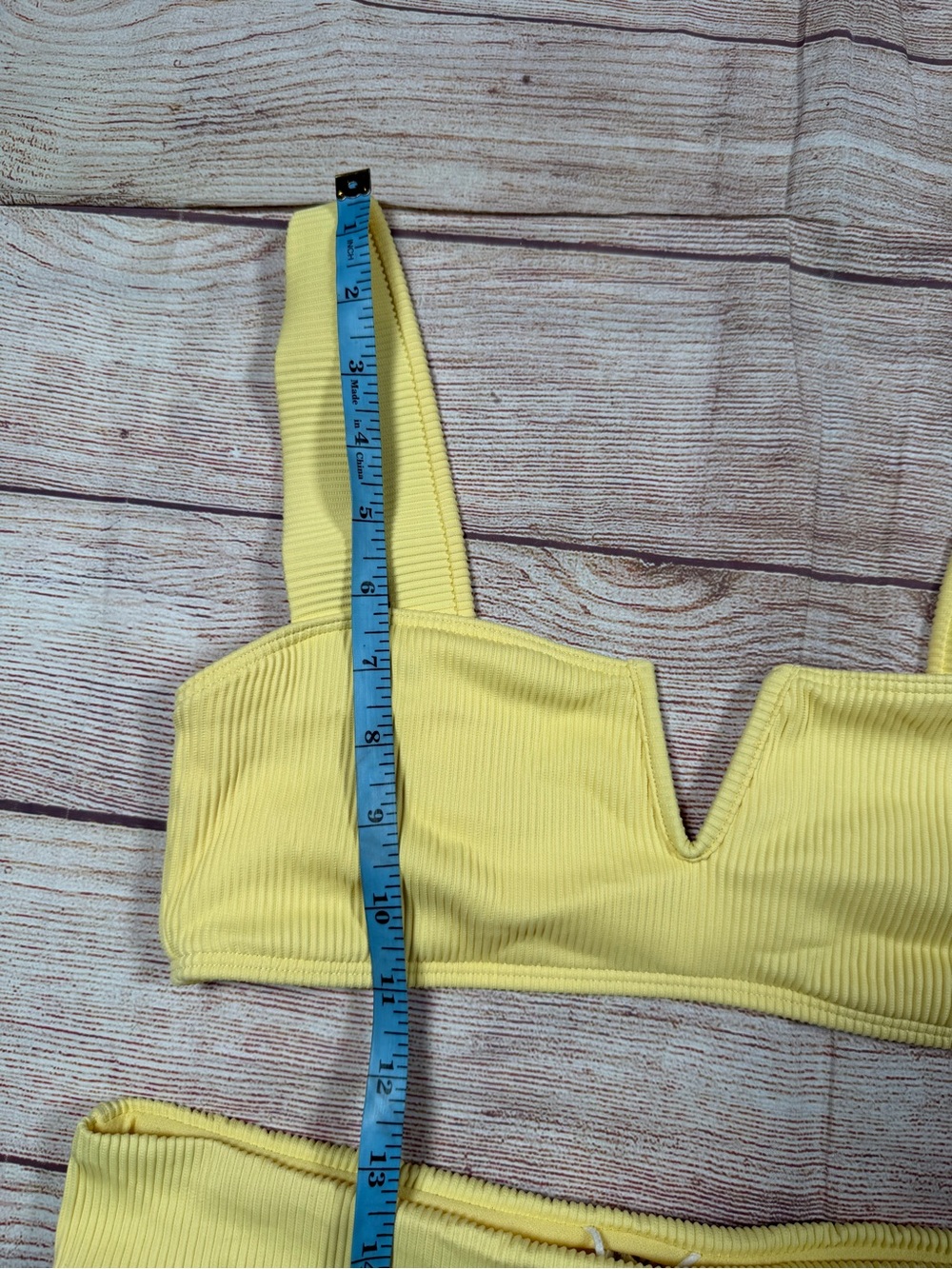 Roxy Yellow Ribbed V-Notch Bikini Set - Picture 5 of 9